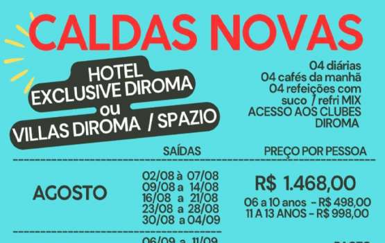 CALDAS NOVAS -   BAIXA TEMPORADA REDE DIROMA
